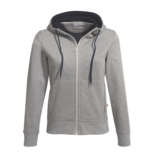 women-kapuzen-jacke bonded 255 in grau-meliert