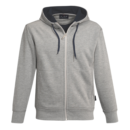 kapuzen-jacke bonded 455 in grau-meliert